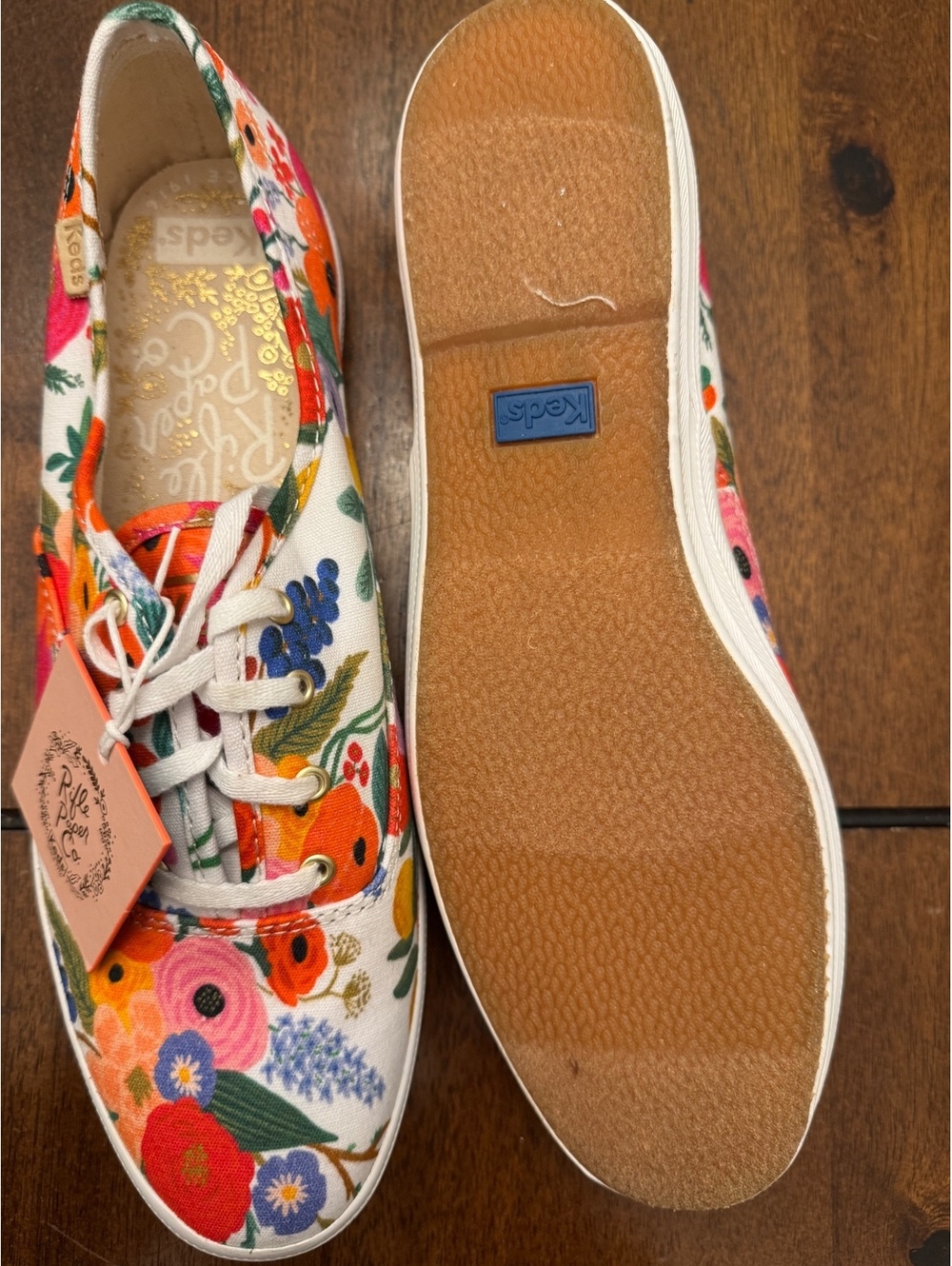 NWT Keds x Rifle Paper Co. Floral Canvas Lace-Up Sneakers Women's Size 10 - Picture 4 of 8